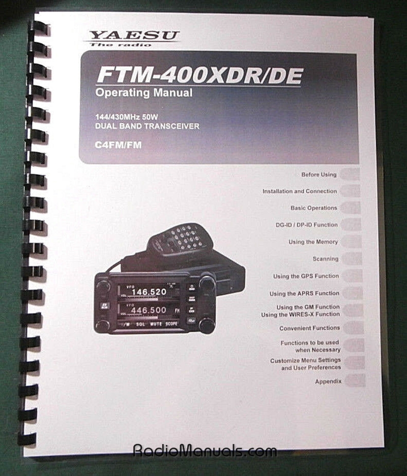 Yaesu FTM-400XDR/DE Operating Manual - Click Image to Close